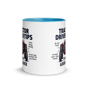 The Tractor Mugs Store Tractor Driving Tips | Mug with Color Inside Quality Farmers Merch