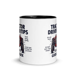 The Tractor Mugs Store Tractor Driving Tips | Mug with Color Inside Quality Farmers Merch