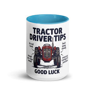 The Tractor Mugs Store Tractor Driving Tips | Mug with Color Inside Quality Farmers Merch
