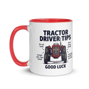 The Tractor Mugs Store Tractor Driving Tips | Mug with Color Inside Quality Farmers Merch