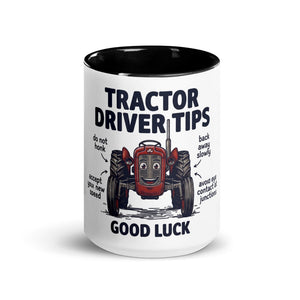 The Tractor Mugs Store Tractor Driving Tips | Mug with Color Inside Quality Farmers Merch