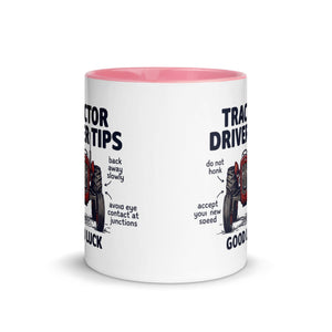 The Tractor Mugs Store Tractor Driving Tips | Mug with Color Inside Quality Farmers Merch