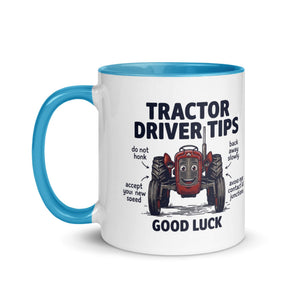 The Tractor Mugs Store Tractor Driving Tips | Mug with Color Inside Quality Farmers Merch