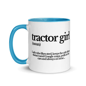 The Tractor Mugs Store TRACTOR GIRL | Mug with Color Inside Quality Farmers Merch
