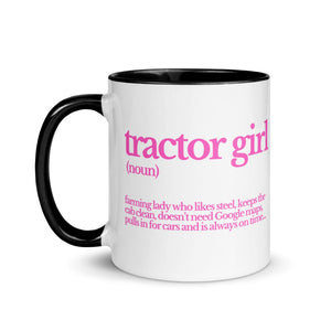 The Tractor Mugs Store TRACTOR GIRL | Mug with Color Inside Quality Farmers Merch