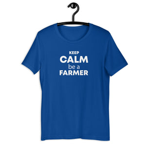 The Tractor Mugs Store True Royal / S Keep Calm. Be a Farmer | Unisex t-shirt Quality Farmers Merch