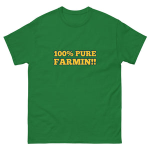 The Tractor Mugs Store Turf Green / S 100% PURE FARMIN!! | Unisex classic tee Quality Farmers Merch