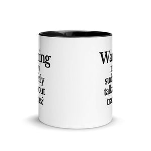 The Tractor Mugs Store WARNING MAY SUDDENLY TALK ABOUT TRACTORS | Mug with Color Inside Quality Farmers Merch