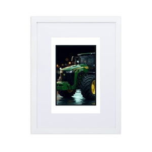 The Tractor Mugs Store White John Deere 8R 410 | Framed Poster Quality Farmers Merch