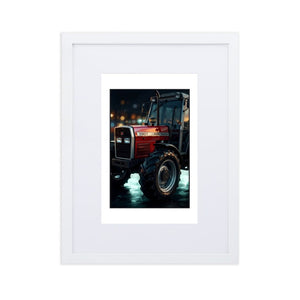 The Tractor Mugs Store White Massey Ferguson 390T | Framed Poster Quality Farmers Merch