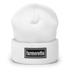 The Tractor Mugs Store White OASIS Style 'Farmerette' | Cuffed Beanie Quality Farmers Merch