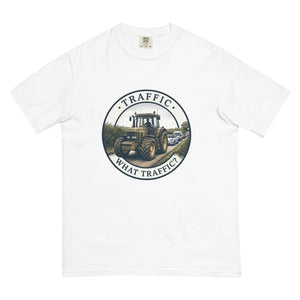 The Tractor Mugs Store White / S John Deere 7810 TRAFFIC WHAT TRAFFIC? Engraving | Unisex Premium T-shirt Quality Farmers Merch