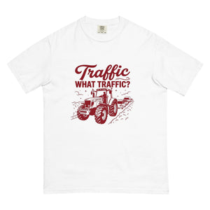 The Tractor Mugs Store White / S Massey Ferguson 6480 TRAFFIC WHAT TRAFFIC? Two Tone | Unisex Premium T-shirt Quality Farmers Merch