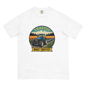 The Tractor Mugs Store White / S New Holland TM 135 TRAFFIC WHAT TRAFFIC? Outdoor | Unisex Premium T-shirt Quality Farmers Merch