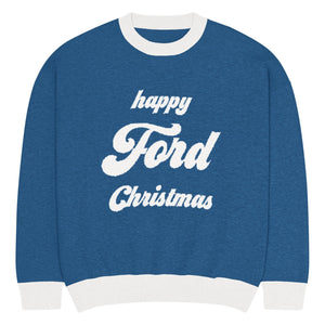 The Tractor Mugs Store XS Happy Ford Christmas Jumper | Relaxed Fit Knitted Crew Neck Sweater Quality Farmers Merch