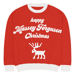 The Tractor Mugs Store XS Happy Massey Christmas Jumper | Relaxed fit knitted crew neck sweater Quality Farmers Merch