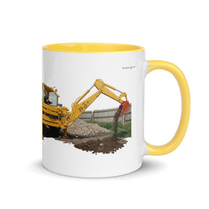 The Tractor Mugs Store Yellow / 11 oz JCB 3 Working Oil Painting | Mug with Colour Inside Quality Farmers Merch