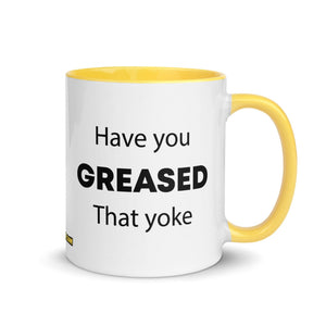The Tractor Mugs Store Yellow Have You Greased That Yoke | Mug with Color Inside Quality Farmers Merch