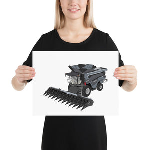 The Tractors Mugs Store 12″×16″ Fendt 9T Ideal Combine Harvester Poster Quality Farmers Merch