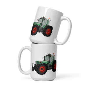 The Tractors Mugs Store 15 oz Fendt Favorit 515 White glossy mug Quality Farmers Merch