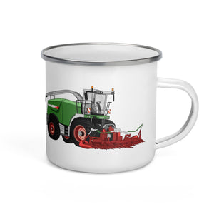 The Tractors Mugs Store Fendt Katana 85 Forage Harvester Enamel Mug Quality Farmers Merch