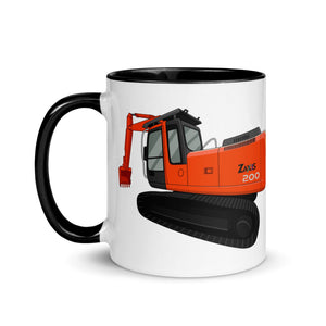 The Tractors Mugs Store Hitachi Zaxis 200 Mug with Color Inside Quality Farmers Merch