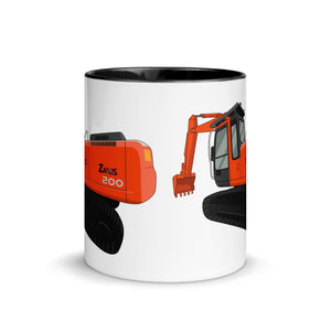 The Tractors Mugs Store Hitachi Zaxis 200 Mug with Color Inside Quality Farmers Merch