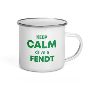The Tractors Mugs Store KEEP CALM drive a FENDT Enamel Mug Quality Farmers Merch