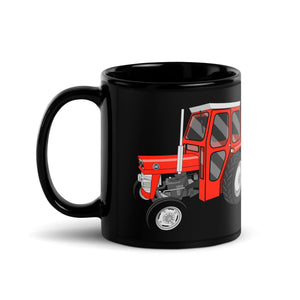 The Tractors Mugs Store Massey Ferguson 135 | Black Glossy Mug Quality Farmers Merch