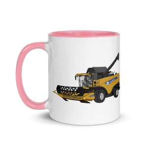The Tractors Mugs Store New Holland CX 8060 Combine Harvester Mug with Color Inside Quality Farmers Merch