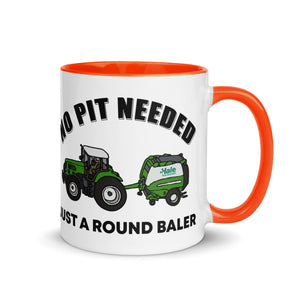 The Tractors Mugs Store Orange No Pit Needed Mug with Color Inside Quality Farmers Merch