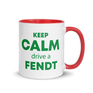 The Tractors Mugs Store Red KEEP CALM drive a FENDT Mug with Color Inside Quality Farmers Merch