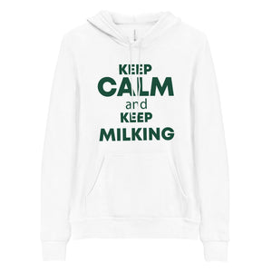 The Tractors Mugs Store S KEEP CALM and KEEP MILKING Unisex hoodie Quality Farmers Merch