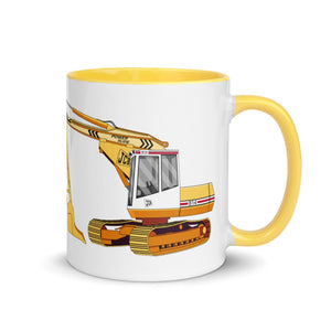 The Tractors Mugs Store Yellow JCB 814 Super Mug with Color Inside Quality Farmers Merch