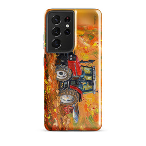 Furrow & Fields Tough case for Samsung® Glossy / Samsung Galaxy S21 Ultra Massey Ferguson 6255 Splash Art | Tough case for Samsung® Quality Farmers Merch