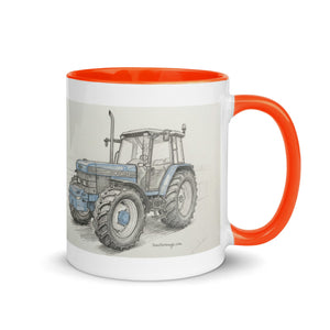 The Tractor Mugs Store Ford 8340 Pencil Sketch | Mug with Color Inside Quality Farmers Merch